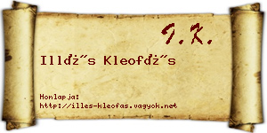 Illés Kleofás névjegykártya