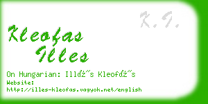 kleofas illes business card